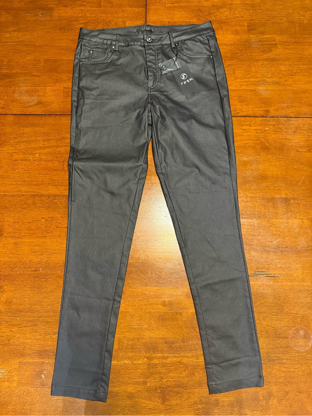 Coated Black Skinny Jeans with Stretch — Slim Fit